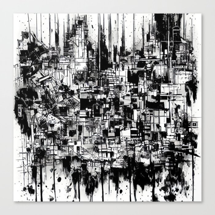 Black and White City Canvas Print
