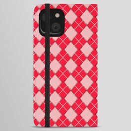 Mesmerizing Pink Argyle Diamond Pattern iPhone Wallet Case