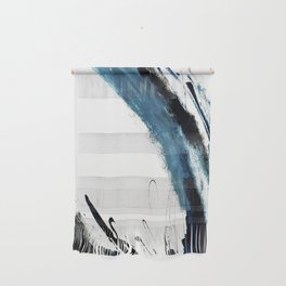 Reykjavik: a pretty and minimal mixed media piece in black, white, and blue Wall Hanging
