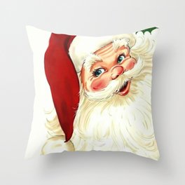 Cute laughing vintage santa Throw Pillow
