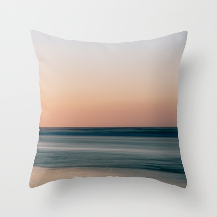 Soft summer sunset at the beach | ocean nature landscape | Color travel photography Throw Pillow