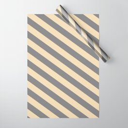[ Thumbnail: Grey & Tan Colored Lines Pattern Wrapping Paper ]