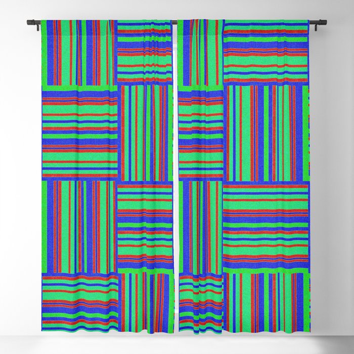 Green Lines Blackout Curtain