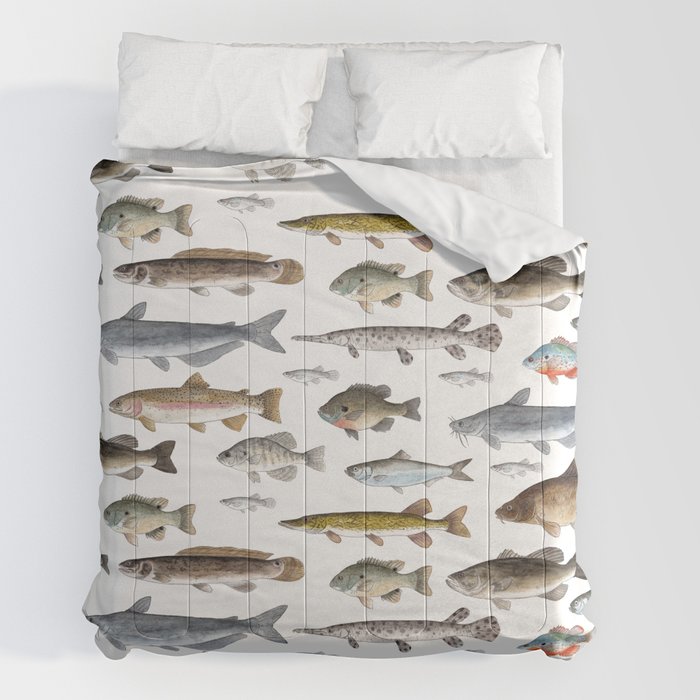 A Few Freshwater Fish Comforter by Twig & Moth