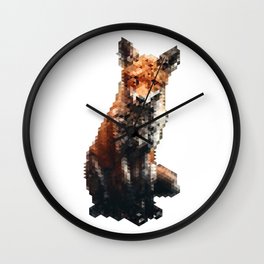 Low Poly Fox Design Wall Clock