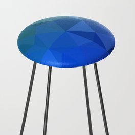 Multicolor green, blue polygonal illustration, which consist of triangles. Geometric background in Origami style with gradient. Triangular design Counter Stool