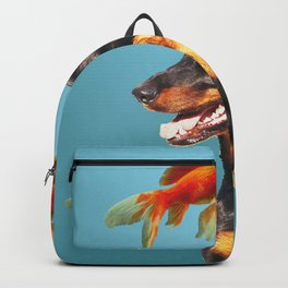 Doberman Dog Goldfishes - Aquarium Fantasy Collage Backpack