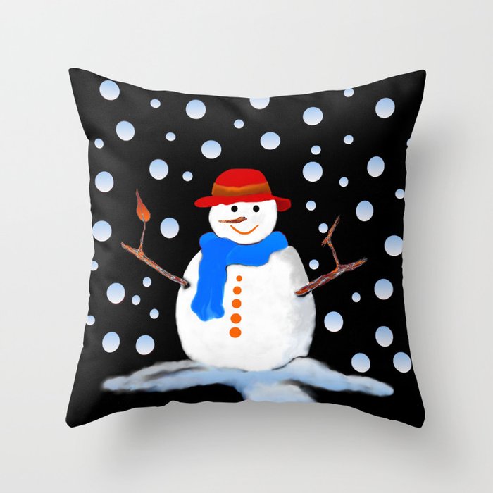 Snowman 02 Throw Pillow