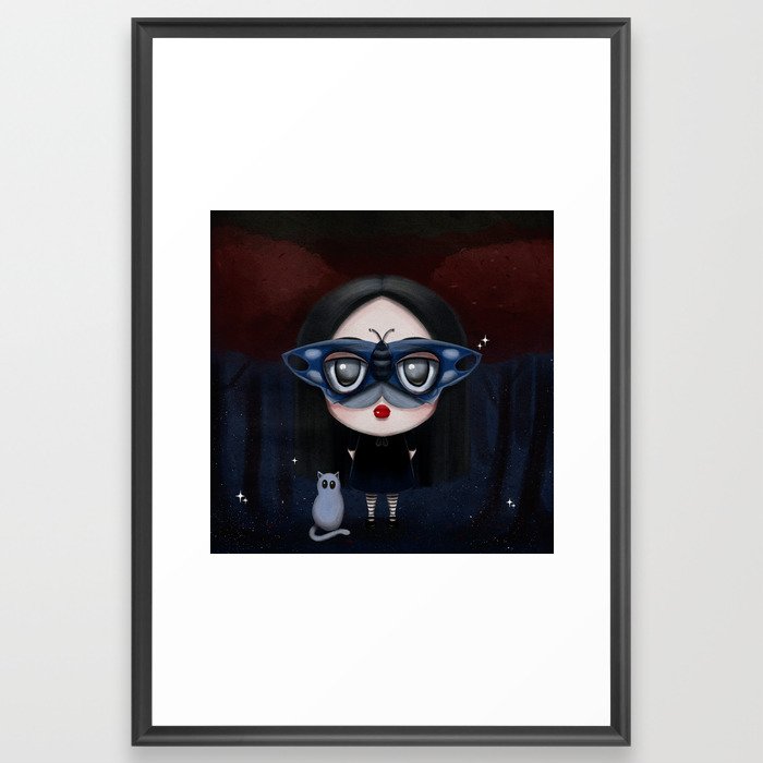 "Butterfly" Creepy Girl Framed Art Print