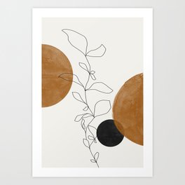 Abstract Plant Art Print | Line Art, Leaf, Art, Nature, Abstract Plant, Plants, Minimal, Home Plant, Tropical, Drawing 