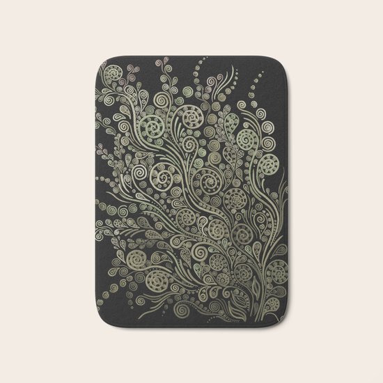 Gold on black Bath Mat