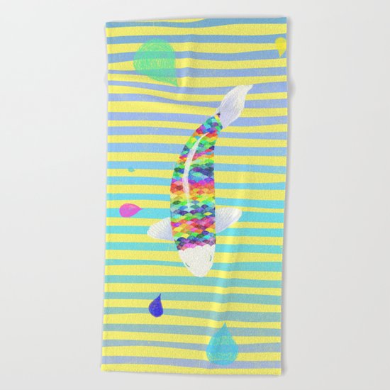 Rainbow fish Beach Towel
