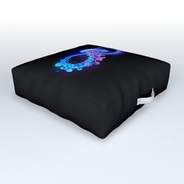 Infinity with Glowing Jellyfish Outdoor Floor Cushion