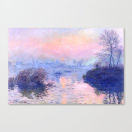 Claude Monet "Sunset on the Seine at Lavacourt. Winter Effect" Canvas Print