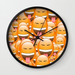 CHEEKY FACE EMOJI Wall Clock