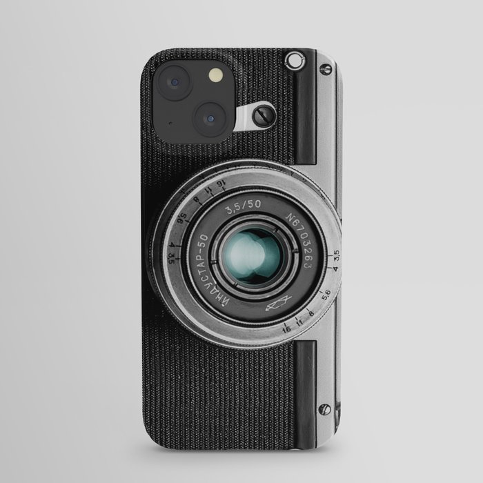 Retro camera for photography lovers | blue lens iPhone Case