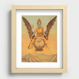 Sarasvati Godness On a Brown Spiritual Bird Recessed Framed Print