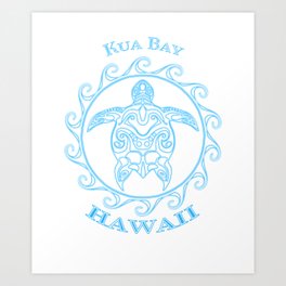 Kua Bay Tribal Sea Turtle Summer Art Print | Beach, Kuabay, Seaturtle, Seaanimal, Tribal, Beachvacation, Ocean, Vacation, Tropical, Tribalturtle 