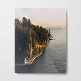 A Curvy Park - Vancouver, British Columbia, Canada Metal Print | Canada, Landscape, Orange, Vancouver, Nature, Moody, Digital, Warm, Road, Sunset 