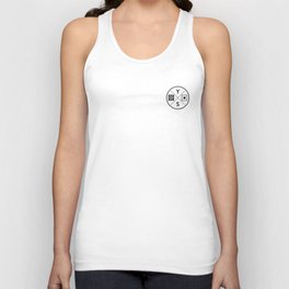 YS Logo - Black Outline, Small Chest Unisex Tank Top
