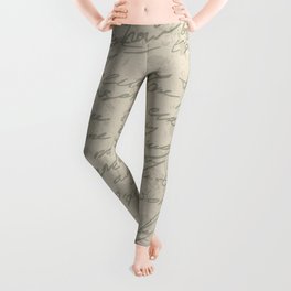 Retro Vintage Paper for Lovers of Classic Fonts Old  Leggings