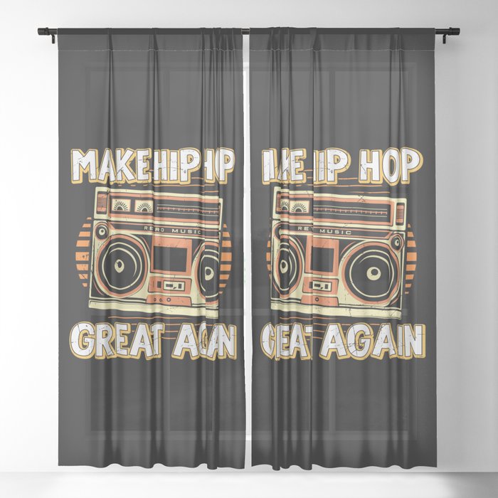 Make Hip Hop Great Again Retro Sheer Curtain