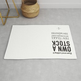 Buffett | Own a Stock | Typography | White Rug