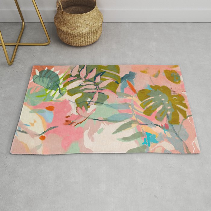 tropical home jungle abstract Rug