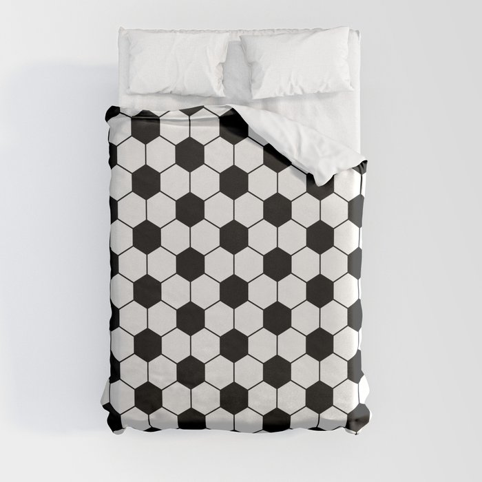 Black and white footbal pattern Duvet Cover