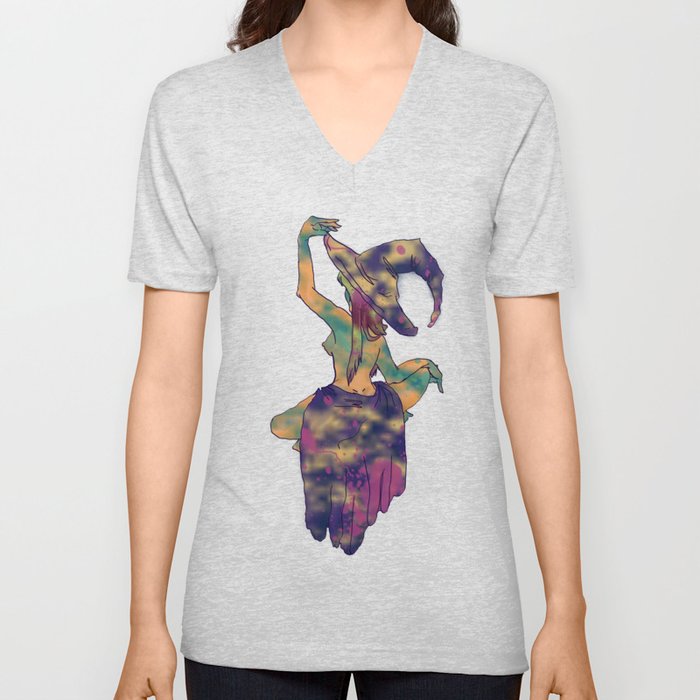 Floating Witch: Psychedelic  V Neck T Shirt