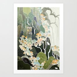 Willow, Moss, Mushrooms, and Hourglass Art Print