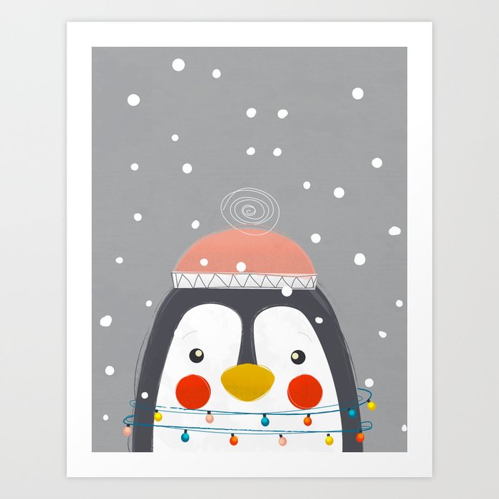 Christmas Penguin Art Print