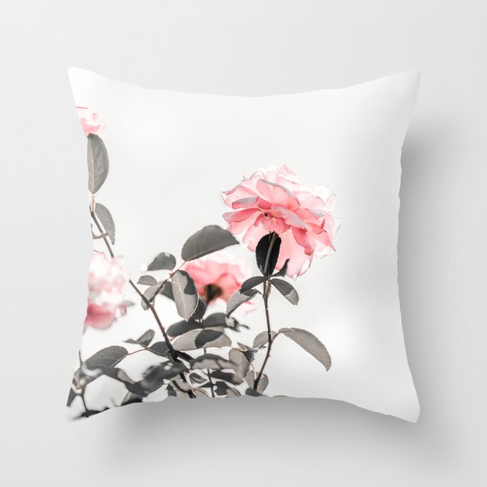 Pink Rose Throw Pillow