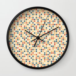 Tan 70s Midcentury Dots Wall Clock