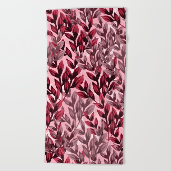 Leaf pattern Beach Towel