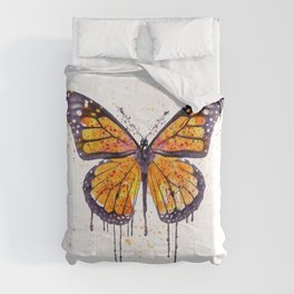 Monarch Butterfly watercolor Comforter