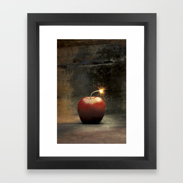 Apple bomb Framed Art Print