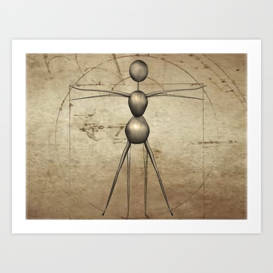Vitruvian AntWoman Art Print