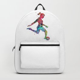 Girl Soccer Player Watercolor Sports Art Backpack | Soccerdecor, Sportsart, Painting, Kidsroomart, Nurseryart, Graduationgift, Girlsoccerdecor, Watercolorart, Anniversarygift, Soccerart 