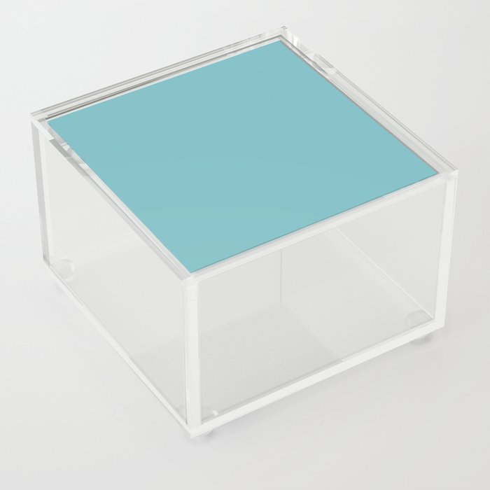 Medium Aqua Gray Solid Color Pantone Amazonite 14-4818 TCX Shades of Blue-green Hues Acrylic Box