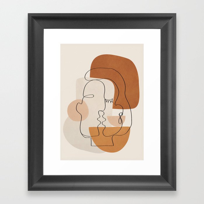 Abstract Clay Faces III Framed Art Print