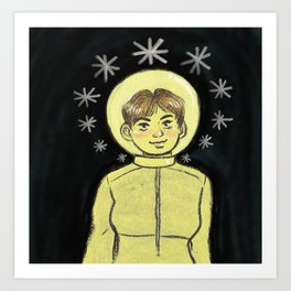 Galaxy Girl Art Prints For Any Decor Style Society6,Paintings Of Cartoons Characters