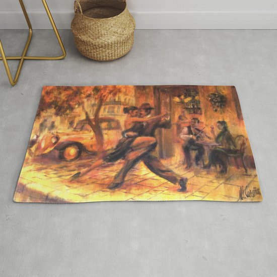 Couple Dancing Tango Painting Rug By Miquelcazanya Society6