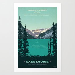 Lake Louise Kunstdrucke | Graphicdesign, Alberta, Banff, Graphic Design, Lake, Typography, Alpine, Illustration, Glacier, Lakelouise 