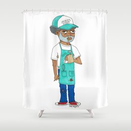 Waiter Ed From Jackie's Diner Shower Curtain