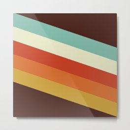 Renpet - Colorful Classic Abstract Minimal Retro 70s Style Stripes Design Metal Print | Timeless, Stripe, Minimal, 80S, Classic, 70S, 60S, Pattern, Linien, Vintage 
