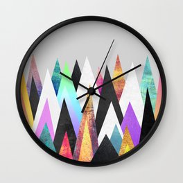 Colorful Peaks Wall Clock | Landscape, Abstract, Graphic Design, Digital, Curated 