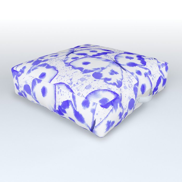 Blue-White Butterflies 1. seamless pattern Outdoor Floor Cushion