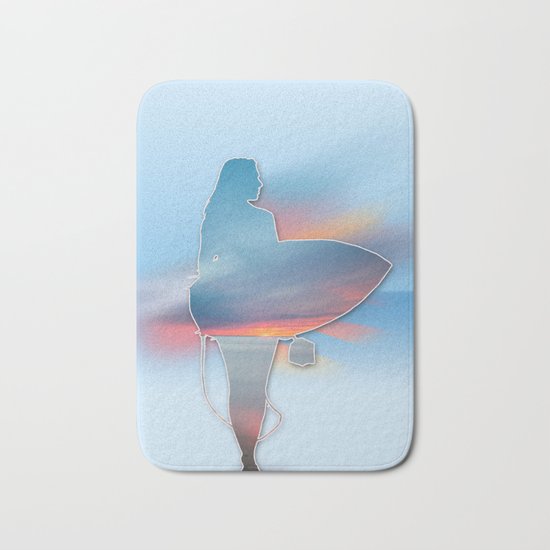 time to surf Bath Mat