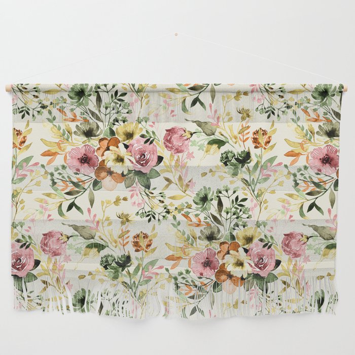 A Vintage Watercolor Chintz Wall Hanging